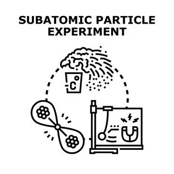 Subatomic particle experiment illustrating quantum physics research Stock Illustration