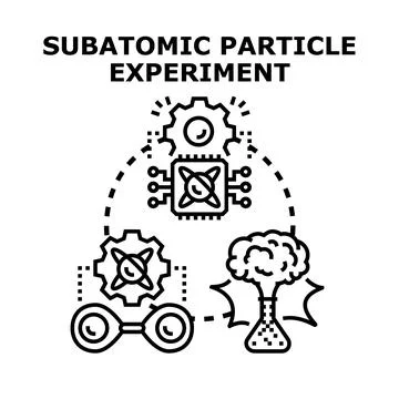 Subatomic particle experiment researching quantum technology development Stock-Illustration