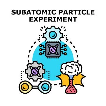 Subatomic particle experiment researching quantum technology development Stock Illustration