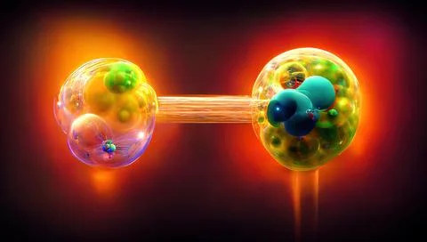 A subatomic particle is a particle which is part of an atom such as an electr Illustrazione stock