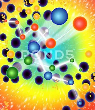 Subatomic particles, artwork Stock Illustration