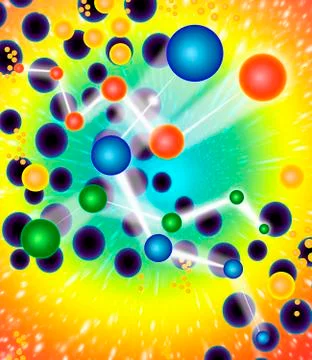 Subatomic particles, artwork Stock Illustration