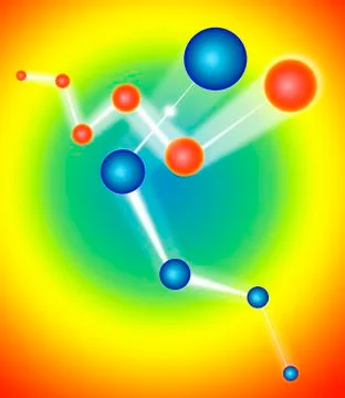 Subatomic particles, artwork Stock Illustration