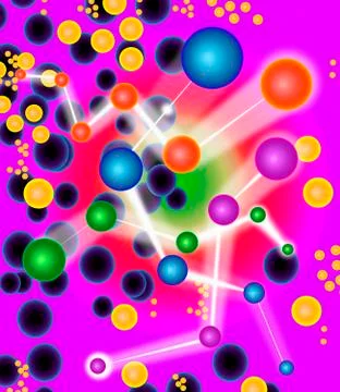 Subatomic particles, artwork Stock Illustration