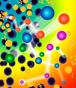 Subatomic particles, artwork Stock Illustration
