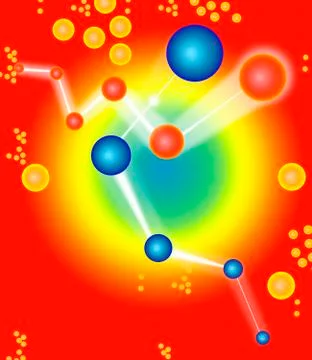 Subatomic particles, artwork Stock Illustration