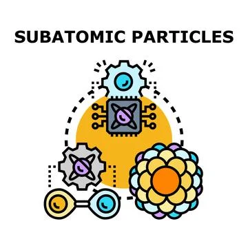 Subatomic particles concept illustrating science and research Stock Illustration