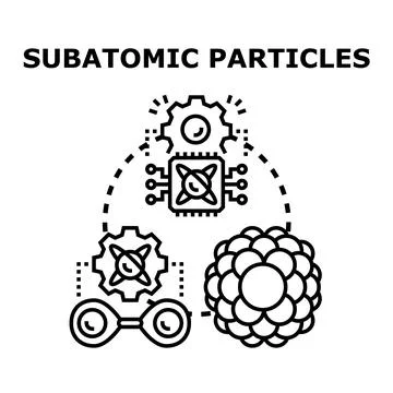 Subatomic particles concept illustrating science and research Stock Illustration