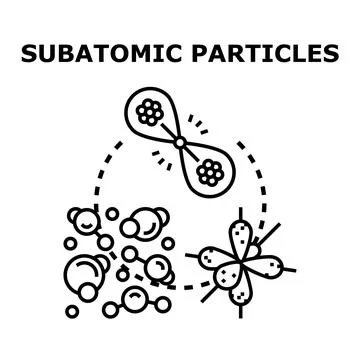 Subatomic particles vector concept illustrating scientific discovery Stock Illustration