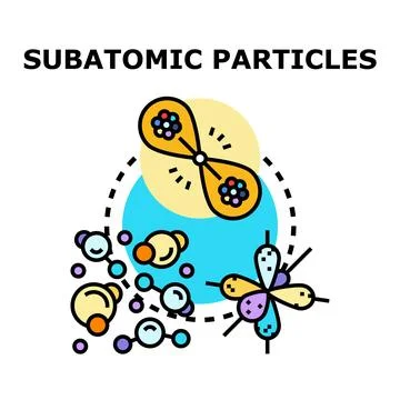 Subatomic particles vector concept illustrating scientific discovery Stock Illustration
