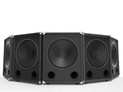 Subbwoofer speakers in a circle - front view Illustrazione stock