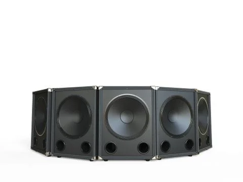 Subbwoofer speakers - facing all angles Illustrazione stock