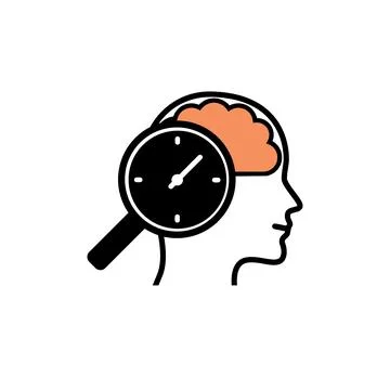 Subconscious mind a clock inside the brain Stock Illustration