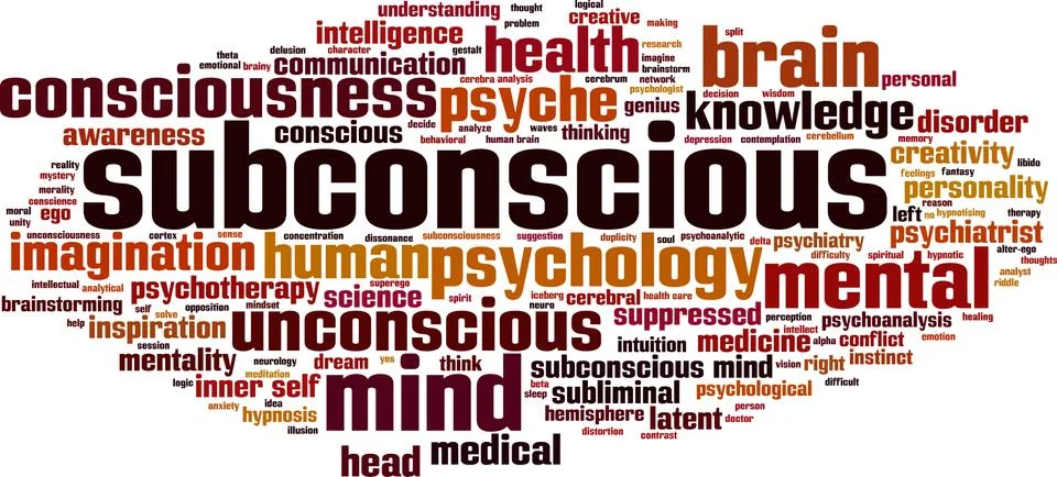 Subconscious word cloud Stock Illustration