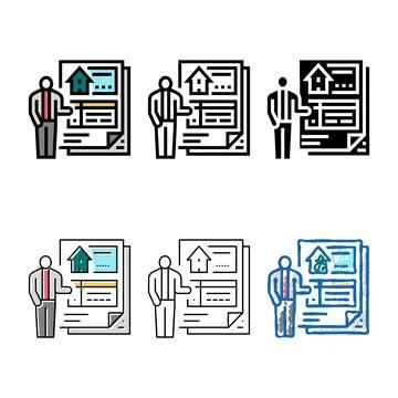 Subcontractor bids interior design color variants icon vector Stock Illustration