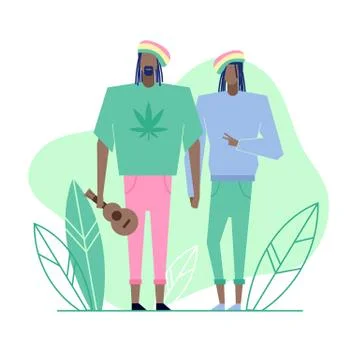 Subculture flat characters 1 Stock Illustration