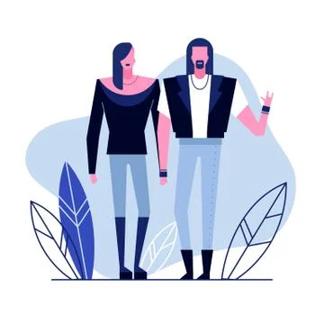Subculture flat characters 2 Stock Illustration
