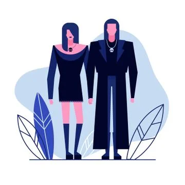 Subculture flat characters 3 Stock Illustration