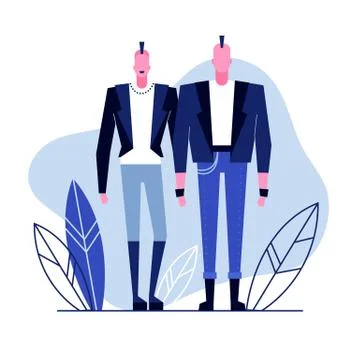 Subculture flat characters 6 Stock Illustration