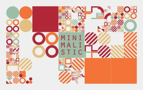 Subdivided grid system with symbols. Randomly sized objects with fixed space  Illustrazione stock