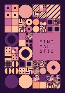 Subdivided grid system with symbols. Randomly sized objects with fixed space  Illustrazione stock