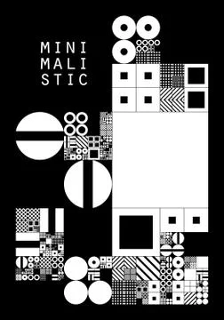 Subdivided grid system with symbols. Randomly sized objects with fixed space  스톡 일러스트