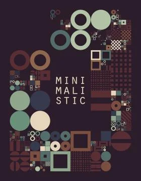 Subdivided grid system with symbols. Randomly sized objects with fixed space  Illustrazione stock