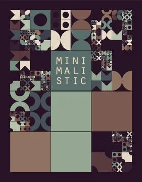 Subdivided grid system with symbols. Randomly sized objects with fixed space  Stock Illustration