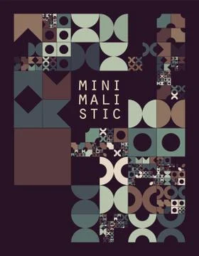 Subdivided grid system with symbols. Randomly sized objects with fixed space  Illustrazione stock