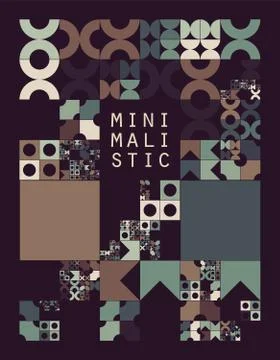 Subdivided grid system with symbols. Randomly sized objects with fixed space  Illustrazione stock