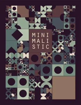 Subdivided grid system with symbols. Randomly sized objects with fixed space  Illustrazione stock