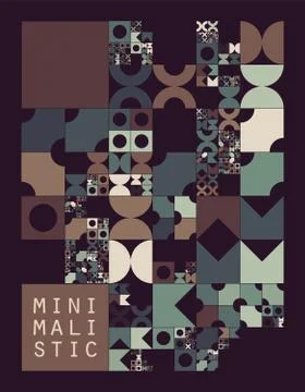 Subdivided grid system with symbols. Randomly sized objects with fixed space  스톡 일러스트