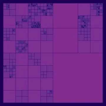 Subdivided squares grid system. Randomly sized polygons with fixed space betw Stock Illustration