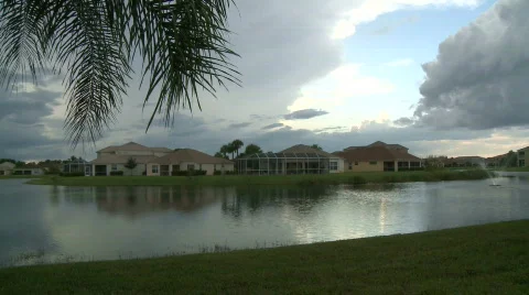 Subdivision Sunset / Clouds and water - Timelapse - Clip 3 of 3 Stock Footage 540349
