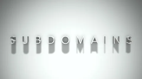 Subdomains 3D title animation with shadows on a white background Stock Footage 297268973