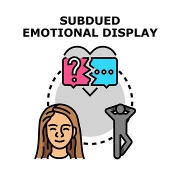 Subdued emotional display causing communication problem and conflict Stock Illustration