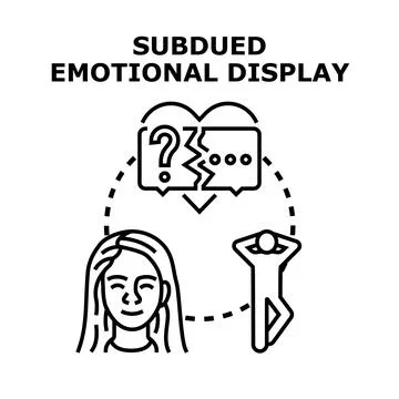 Subdued emotional display causing communication problem and conflict Stock Illustration