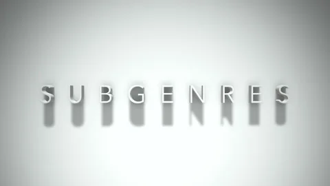 Subgenres 3D title animation with shadows on a white background Stock Footage 297795932