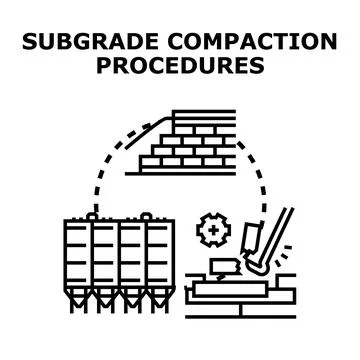 Subgrade compaction procedures concept vector illustration Stock Illustration