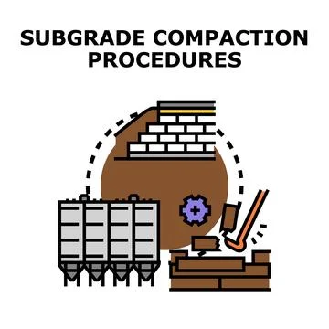 Subgrade compaction procedures concept vector illustration Stock Illustration