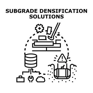 Subgrade densification solutions concept vector illustration Stock Illustration