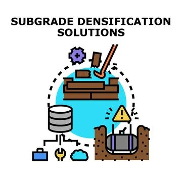 Subgrade densification solutions concept vector illustration Stock Illustration
