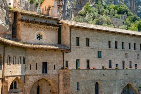 Subiaco. The Monastery of Saint Benedict, or Sanctuary of the Sacred Cave Stock Photos