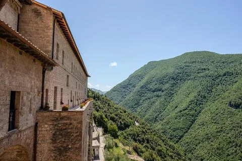 Subiaco. The Monastery of Saint Benedict, or Sanctuary of the Sacred Cave Fotos de archivo