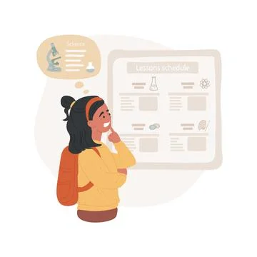 Subject choice isolated cartoon vector illustration. Ilustración de archivo