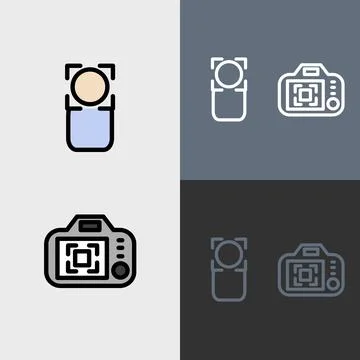 Subject focus and camera backside - clean and modern Photography and videography Stock-Illustration