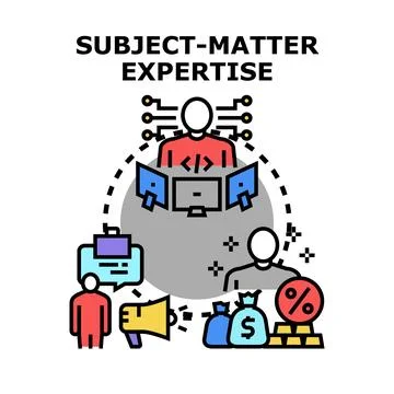 Subject matter expertise developing business and financial success Stock Illustration
