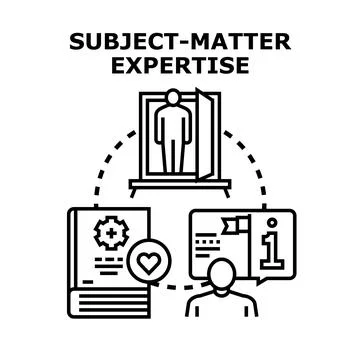 Subject matter expertise gaining specialized knowledge Stock Illustration