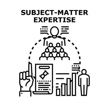 Subject matter expertise sharing knowledge and learning Stock Illustration