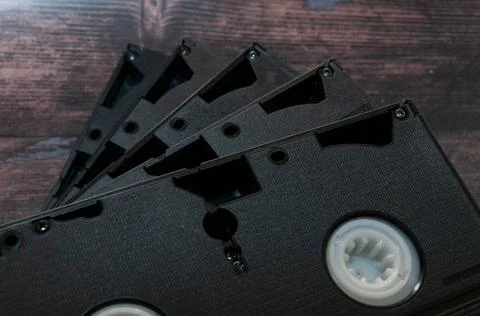 Subject shooting A stack of videotapes Samara Samara region Russia Copyrig... Stock Photos